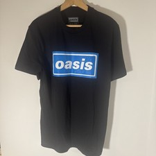 Oasis Live 25 Official T Shirt Size Medium Blue Logo Front Plain Back BNWOT
