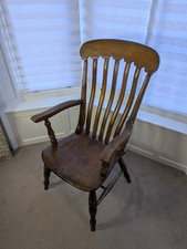 Farmhouse Antique Carver Fireside Armchair