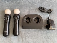 Sony PlayStation 3 PS3 Move Controller x2 CECH-ZCM1U + PowerA Dual Charging Dock