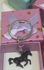 Petite Black Horse Keyring /
