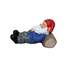Gnome Relaxing On Log Guy
