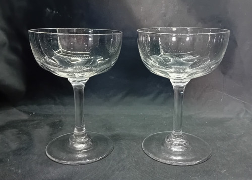 Lovely pair vintage cut glass - pair,