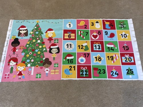 Advent calendar fabric - fabric, panel