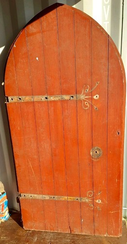 Gothic arched hardwood door - arched,