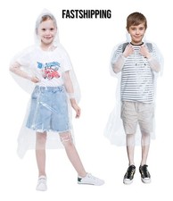 10x Kids Rain Coat for Girls Boys Portable Raincoat Rain Poncho Waterproof Hoods