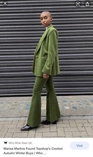 Topshop Idol Green Velvet