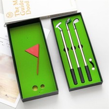 Mini Golf Club Putter Ballpoint Pen Golfers Gift Box Set Desktop Decor for Xmas