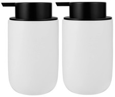 2x Ceramic Foaming Hand Soap Dispensers, White for Bathroom/Kitchen Sink 260ml