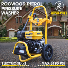 RocwooD Petrol Pressure Washer Max 3190 PSI 7HP ELECTRIC START Jet Power