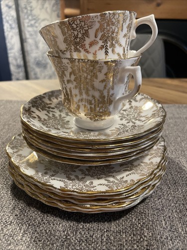 Vintage royal vale gold chintz - royal,