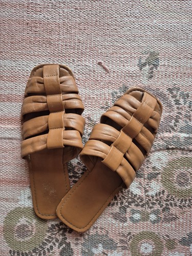 Zara camel leather mule - zara,