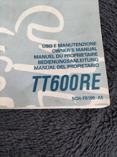 Yamaha tt600re owners - owners, manual