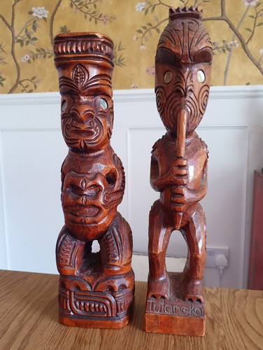 Vintage maori carved wooden - maori,