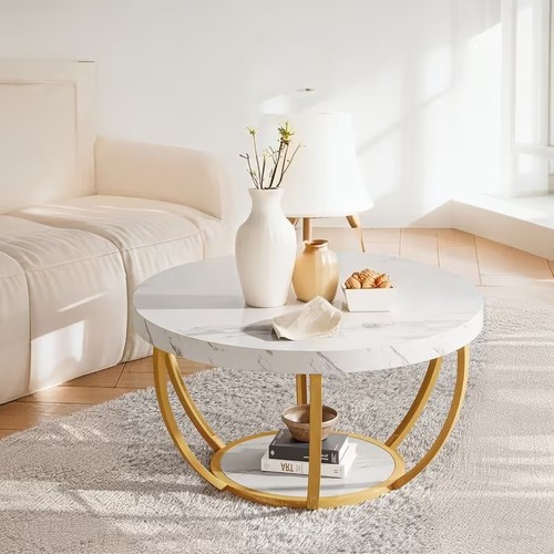 Modern round coffee table - coffee,
