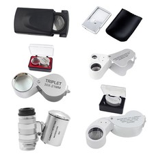 Jewelers Loupe Magnifier Watchmakers with LED Light Glasses Eyeglass Jewelry 