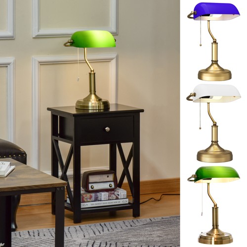 Banker table lamp antique - w/,