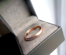 Clogau Gold Wedding Ring Welsh 9ct Rose Gold Band  CARIAD and Box     size P