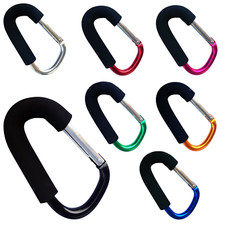 SINGLE/PAIR BUGGY CLIPS CARABINER BAG HOOK PRAM PUSHCHAIR CARRY STROLLER HOLDER