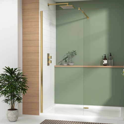 Brushed brass wet room - brushed,