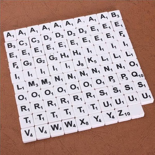 100 white plastic letters - 100,
