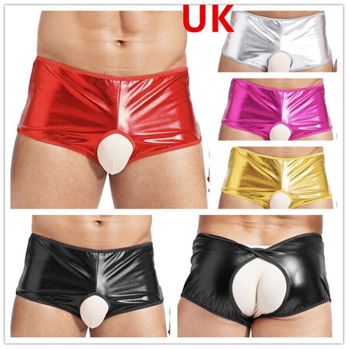Men hot pants pvc faux - uk,