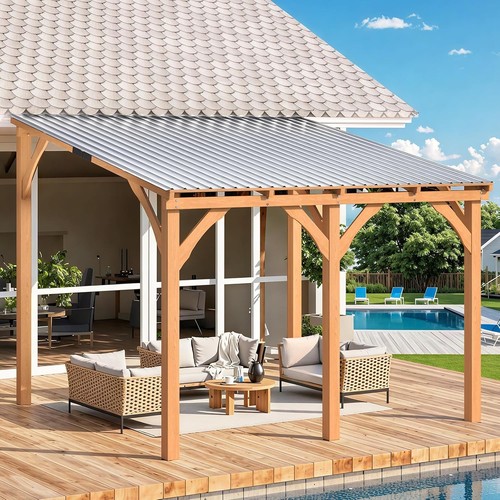3x3m wooden lean hardtop - wooden, lean-to