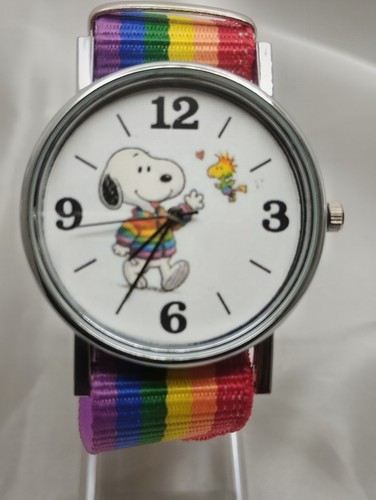 Rainbow themed wristwatch - rainbow-themed,