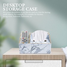 Household Storage Box Desktop Napkin Case PU Remote-Control Holder