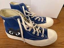 Converse Comme des Garcons Play Chuck Taylor High Top Shoes Blue UK size 5