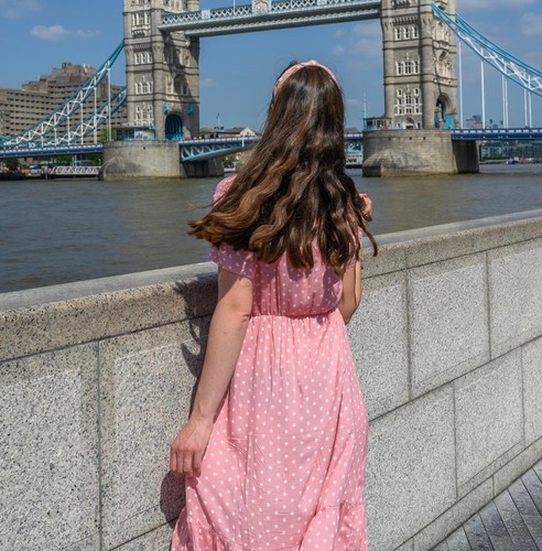 Midi polka dress pink size - , s