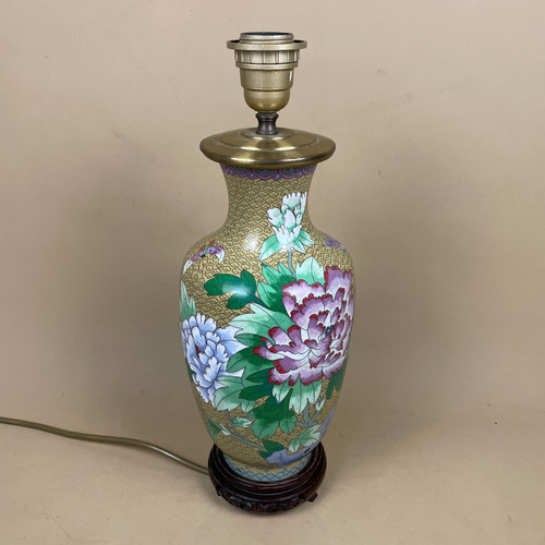 Oriental cloisonne lamp gold - cloisonne,