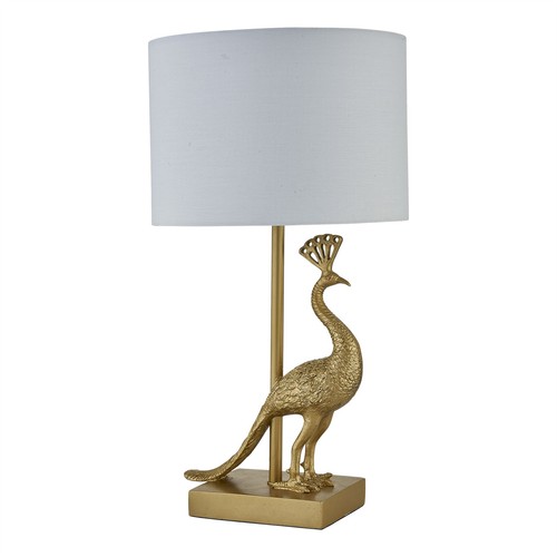 Gold peacock table lamp - peacock,