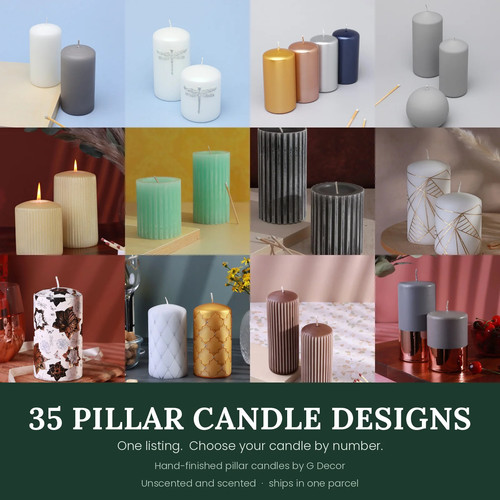 Pillar candles hand finished - hand,