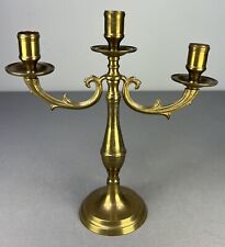 THREE ARM FRENCH VINTAGE BRASS CANDELABRA 0.7kg  (LOT 5161)