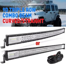 Tri-Row LED Work Light Bar 22/32/42 inch 12V Offroad 4x4 ATV Car Driving SUV ATV