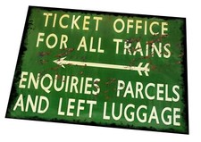Vintage Sign Reproduction Vintage Style Railway Station Metal Sign Plaque 