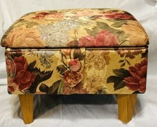 Singer Mid Century Modern Sewing Bench Foot Stool Storage Compartment Ottoman