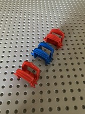 3 X LEGO MiniFigure, Horse Saddle with Two Clips 2x Red 1x Blue (18306 4491) 
