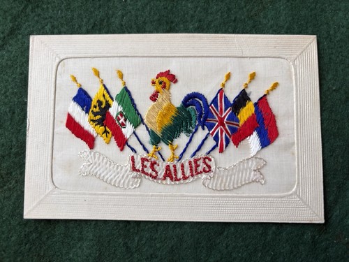 Ww1 silk postcard les - silk,