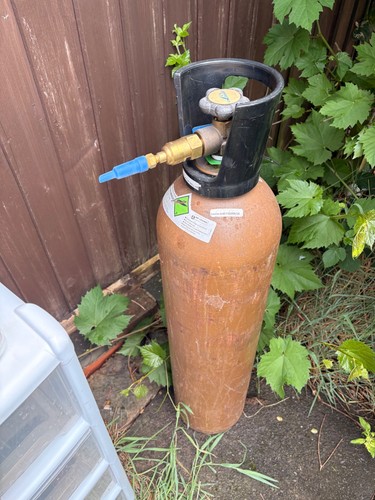 Helium gas bottle with - helium,