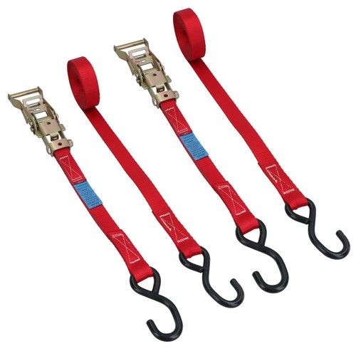 Red ratchet strap tie down - red,