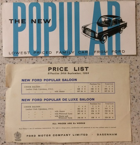 Ford popular 1959 brochure and - ford,