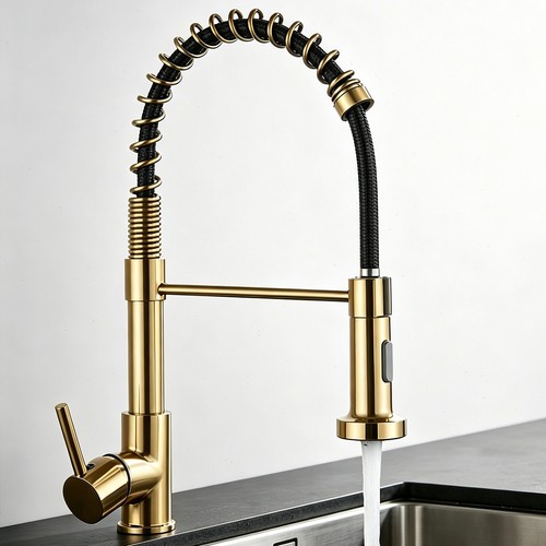 Gold kitchen sink mixer - sink,