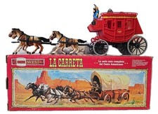 SCARCE COMANSI WESR LA DILIGENCIA WELLS FARGO WILD WEST STAGE COACH BOXED 18603