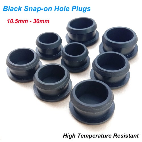 Rubber snap hole plugs - rubber, snap-on