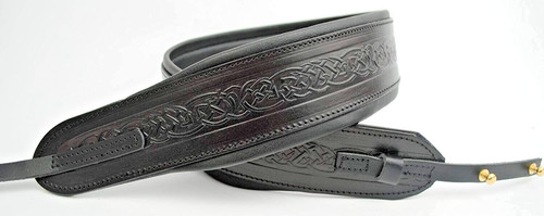 Embossed celtic black leather - black,