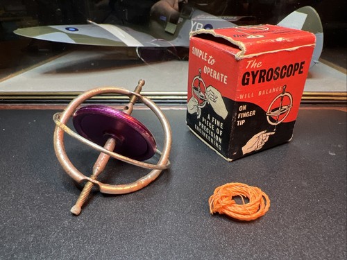 Vintage gyroscope toy with - vintage,