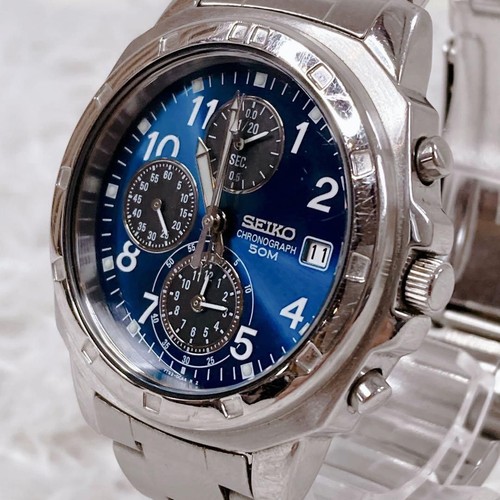 Working seiko men watch blue - men's,