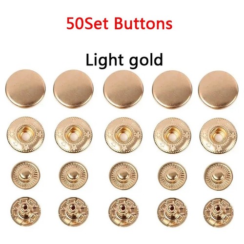 50sets leather snap fasteners - leather,