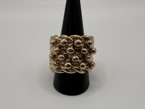 9ct gold silver keeper ring - gold, on